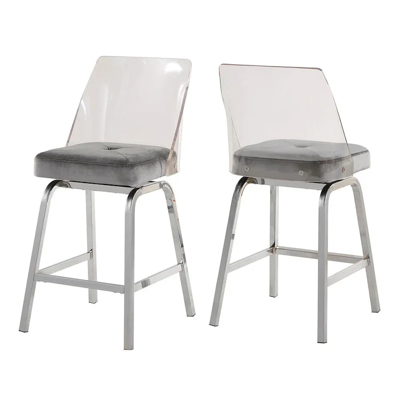 iNSPIRE Q Bold Lennox Velvet Counter Height Stools - Set of 2