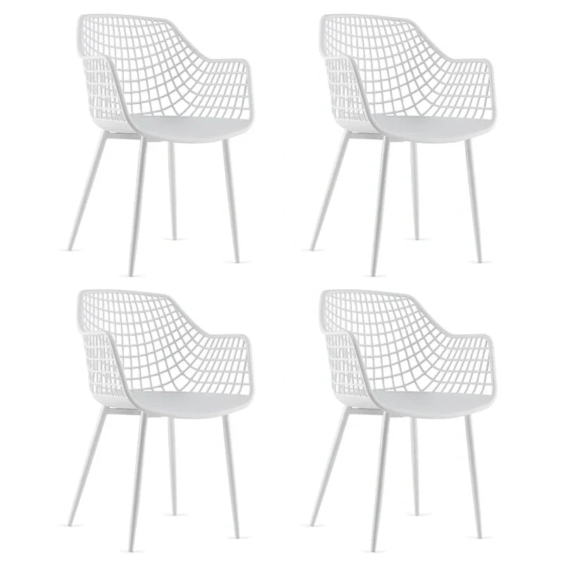 Set of 4 Modern Plastic Shell Dining Chairs with Metal Legs by Costway