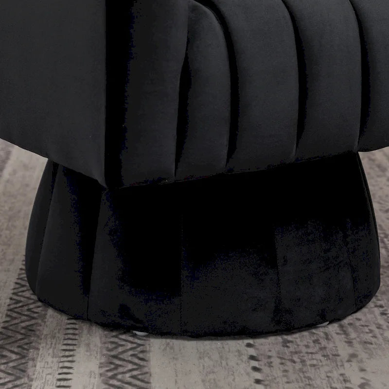 SEYNAR Contemporary Glam Velvet Round Swivel Accent Barrel Chair for Living Room