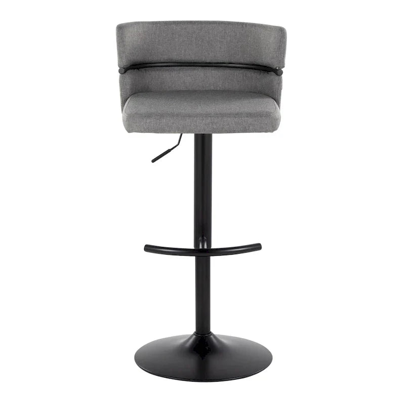Set of 2 Silver Orchid Lena Adjustable Bar Stools with Rounded T Footrest