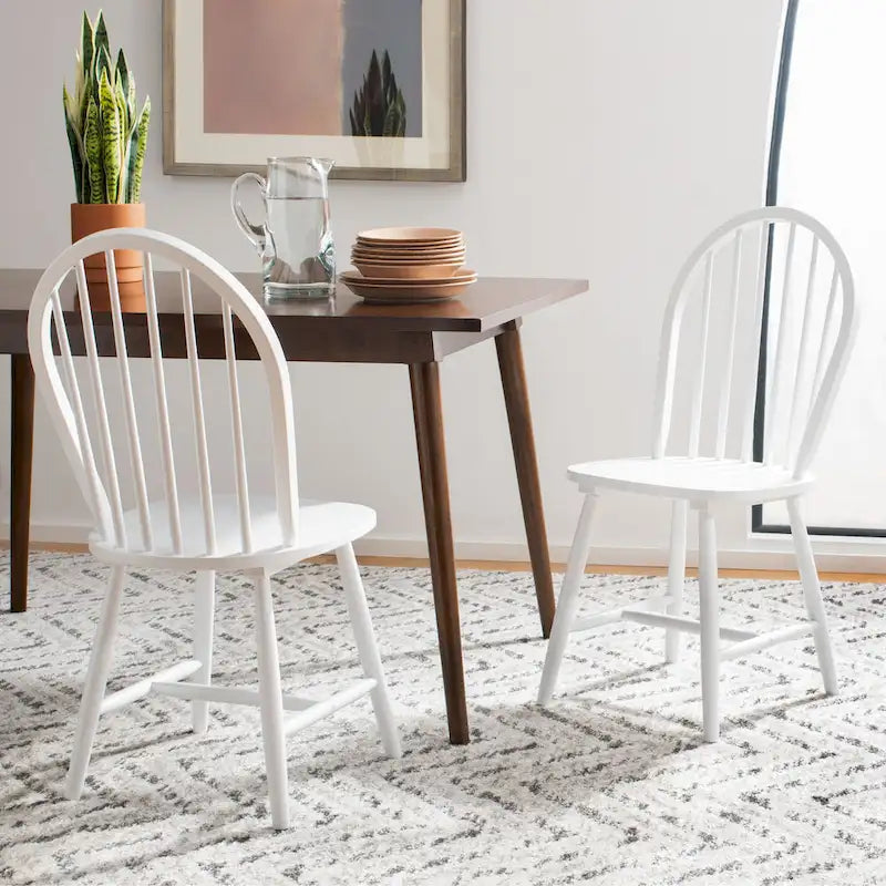 Set of 2 SAFAVIEH Delcie Oval Back Spindle Dining Chairs - Dimensions: 17.9" x 19.7" x 37"