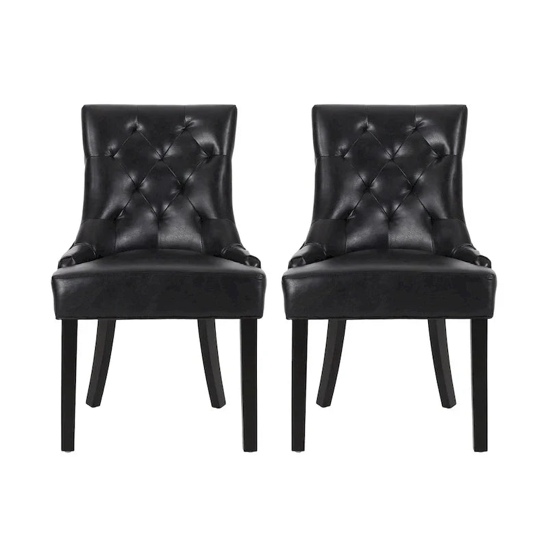 Set of 2 Cheney Tufted Dining Chairs by Christopher Knight Home