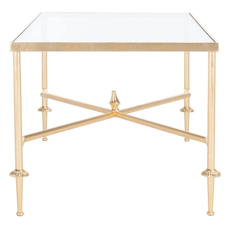 SAFAVIEH Couture Araminta Gold Leaf Coffee Table - Dimensions: 44" W x 24" L x 20.5" H