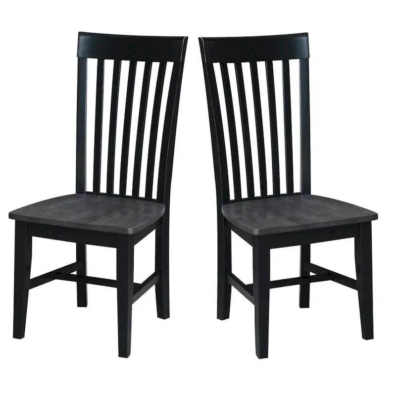 Set of 2 Cosmo Tall Mission Chairs in Solid Wood by International Concepts