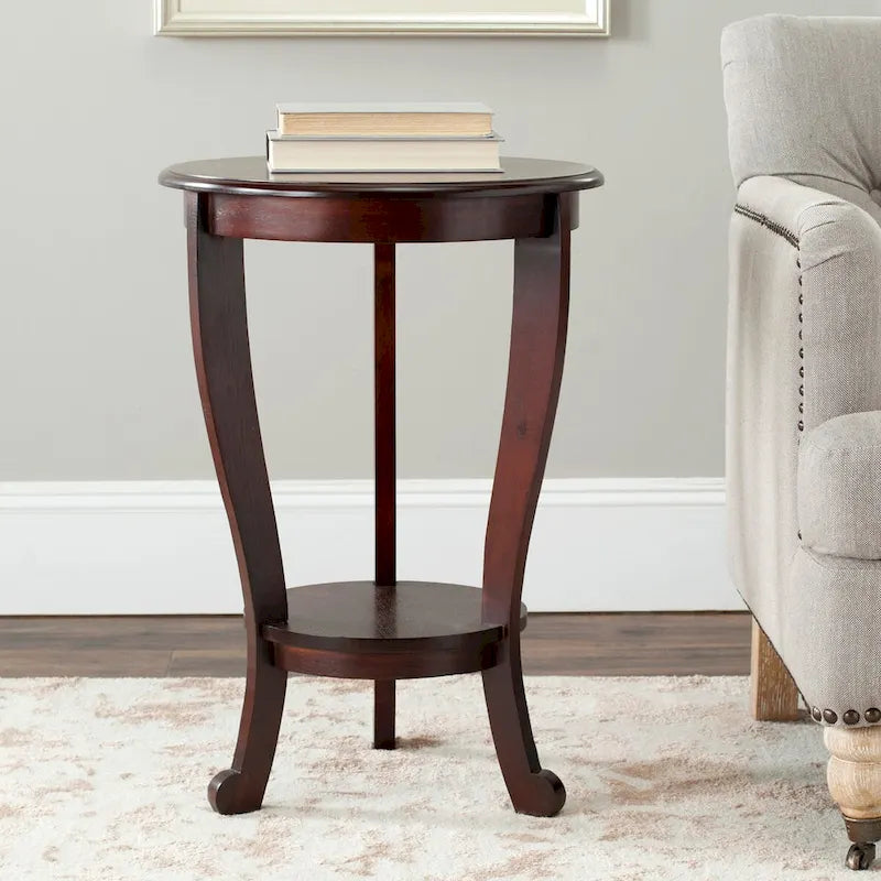 SAFAVIEH Carlotta Grey Pedestal Side Table - Dimensions: 18.1" W x 18.1" D x 26" H