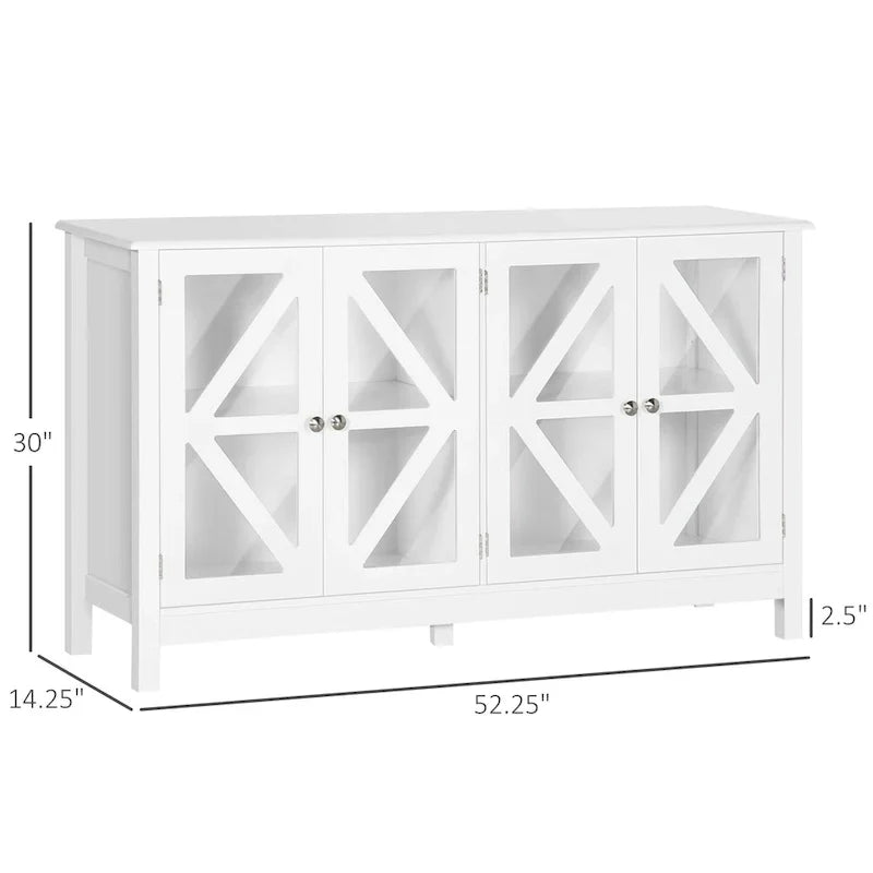 HOMCOM Kitchen Sideboard Buffet Cabinet with Adjustable Shelves for Versatile Storage