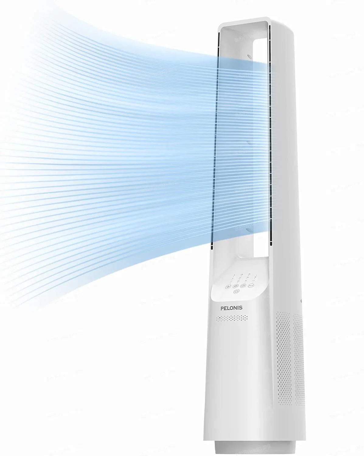 PELONIS 40" Smart Bladeless Fan for Bedrrom - Tower Fan, Alexa/Google/WiFi, DC Motor, 6 Speeds, 4 Modes, Remote, 7H Timer, 90掳 Oscillation, Safe for Home and Office