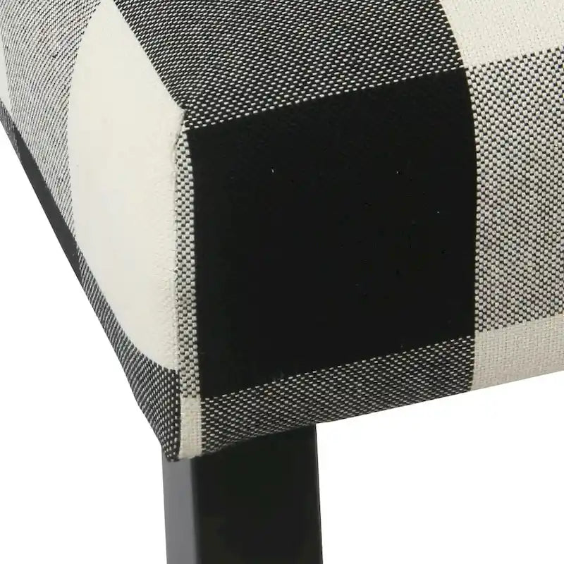 Set of 2 HomePop Black Plaid Parsons Dining Chairs