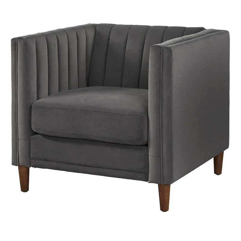 Lifestorey Paxton Tuxedo Chair with Channel Stitch Design