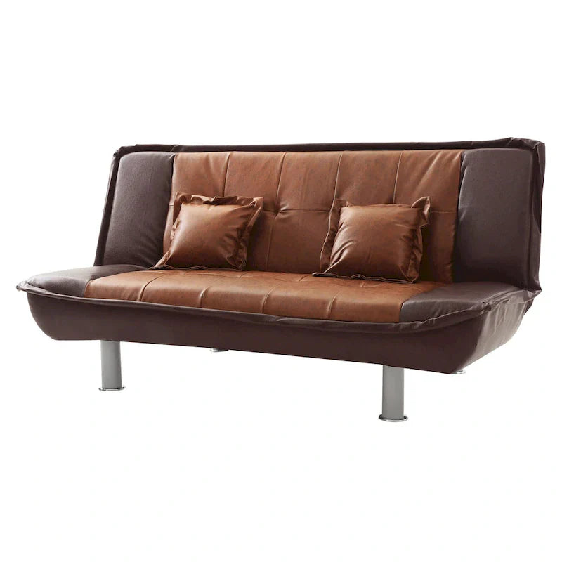 Lionel Faux Leather Convertible Sofa