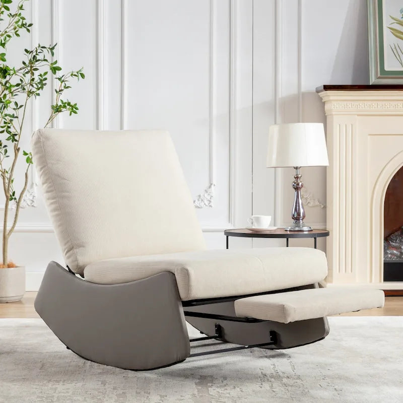 GDFStudio Contemporary Rocking Recliner with Footrest
