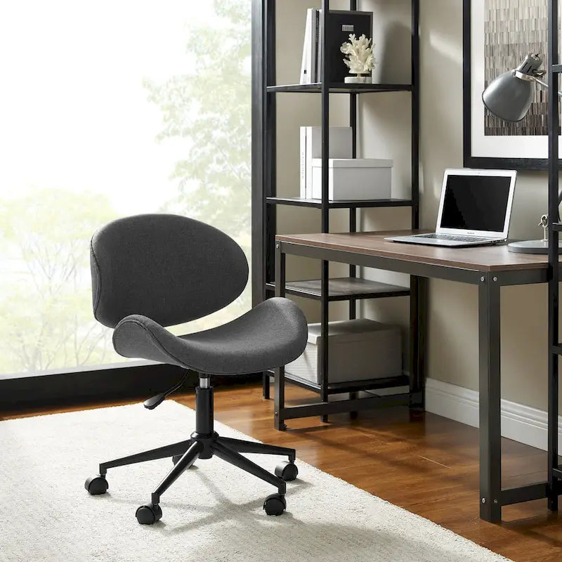 Mid-Century Modern Adjustable Office Chair with Swivel & Casters