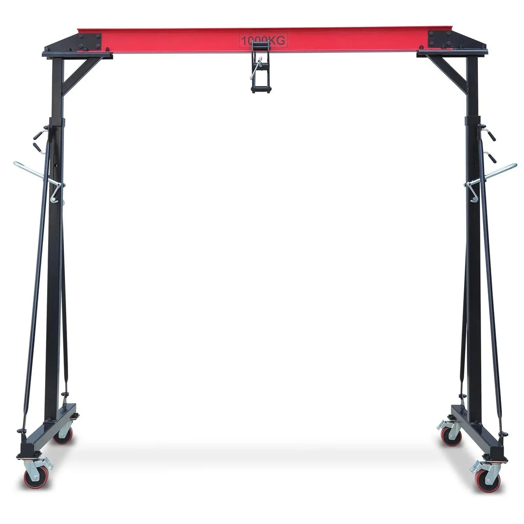 2025 1-ton gantry crane, adjustable, 2200 lbs lifting capacity, height adjustable 96.5"-143.7", portable hoist for factory, construction site, warehouse, auto repair shop