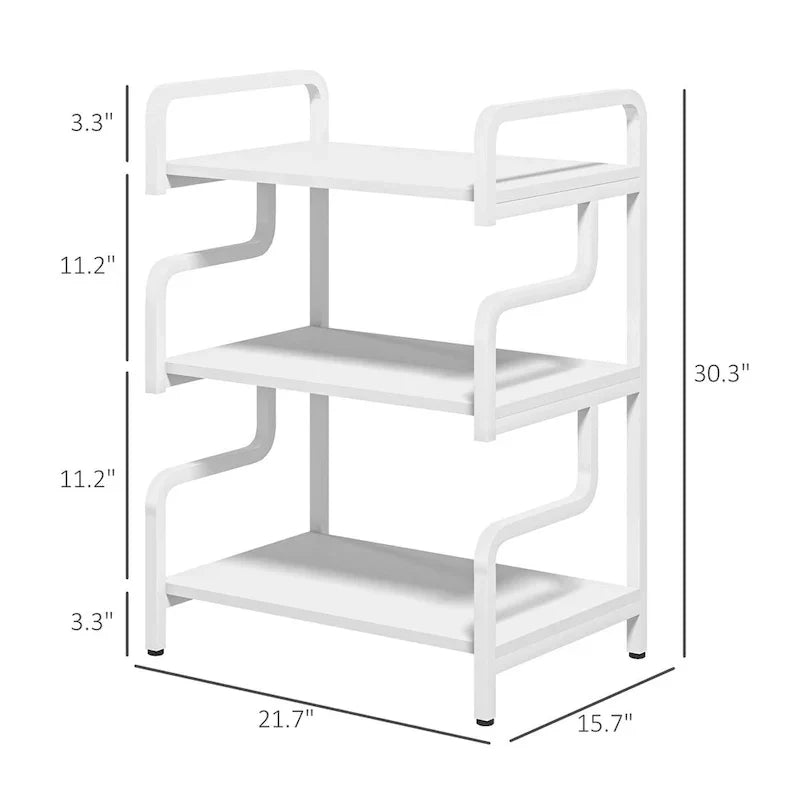 HOMCOM Industrial 3-Tier Printer Stand with Storage - Versatile Metal Rack for Home Office