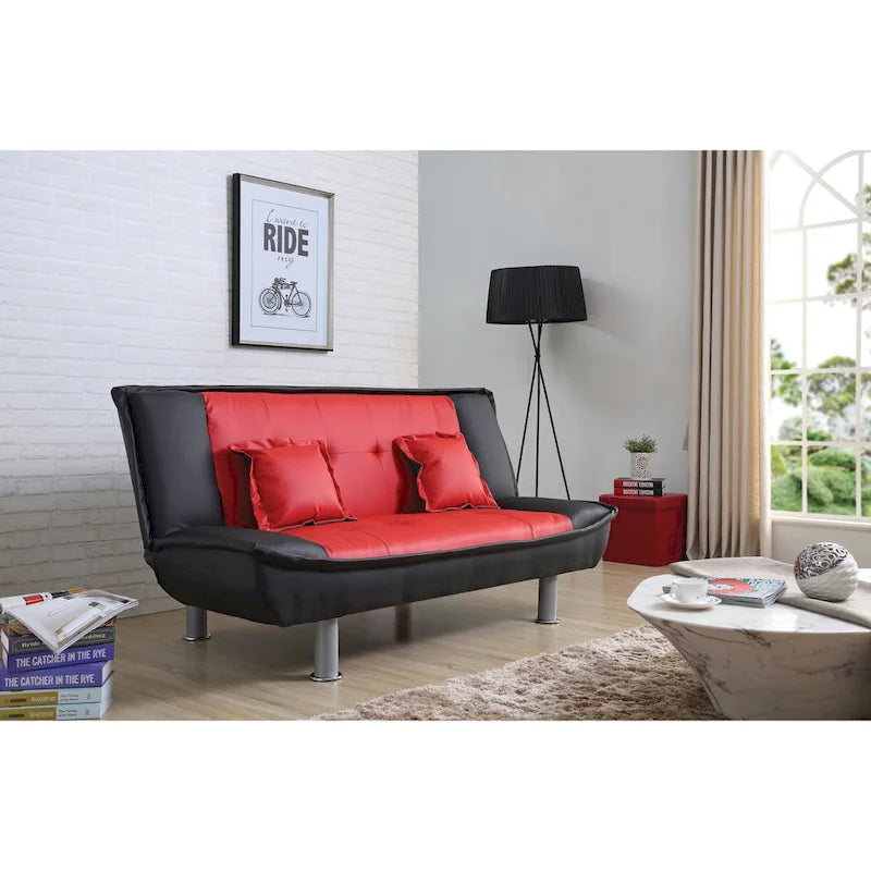 Lionel Faux Leather Convertible Sofa