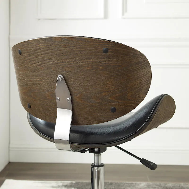 Mid-Century Modern Adjustable Office Chair with Swivel & Casters