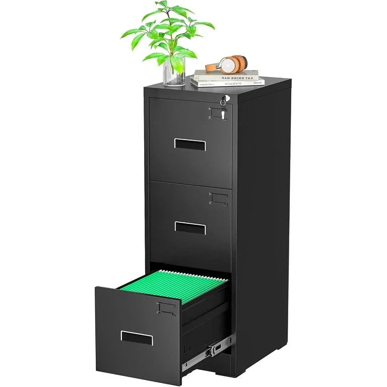 Metal Locking File Cabinet with 3 Drawers for Home Office