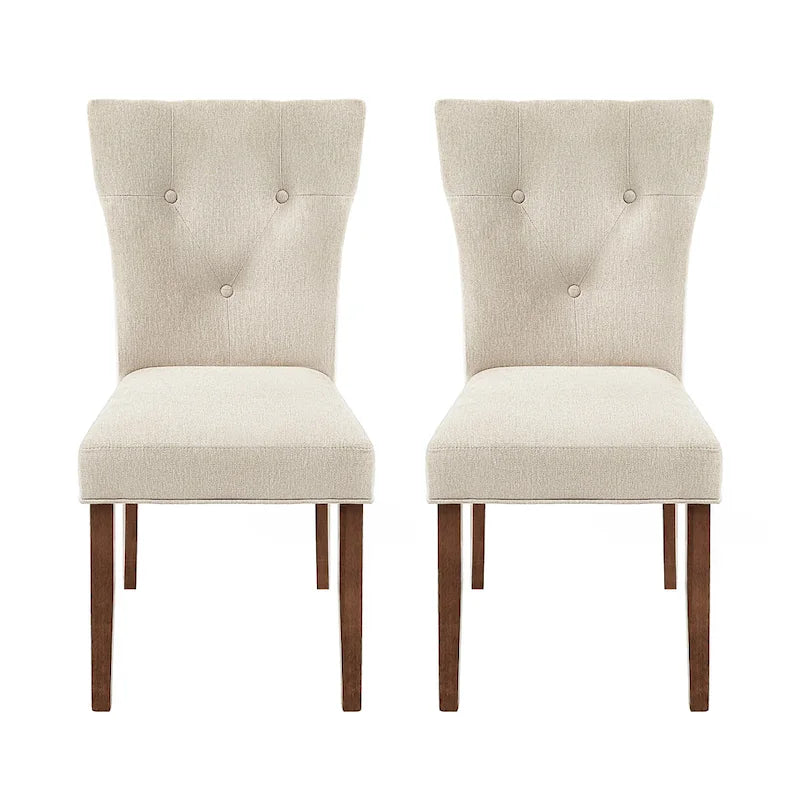 Set of 2 Chastin Farmhouse Upholstered Dining Chairs in Rubberwood by Christopher Knight Home