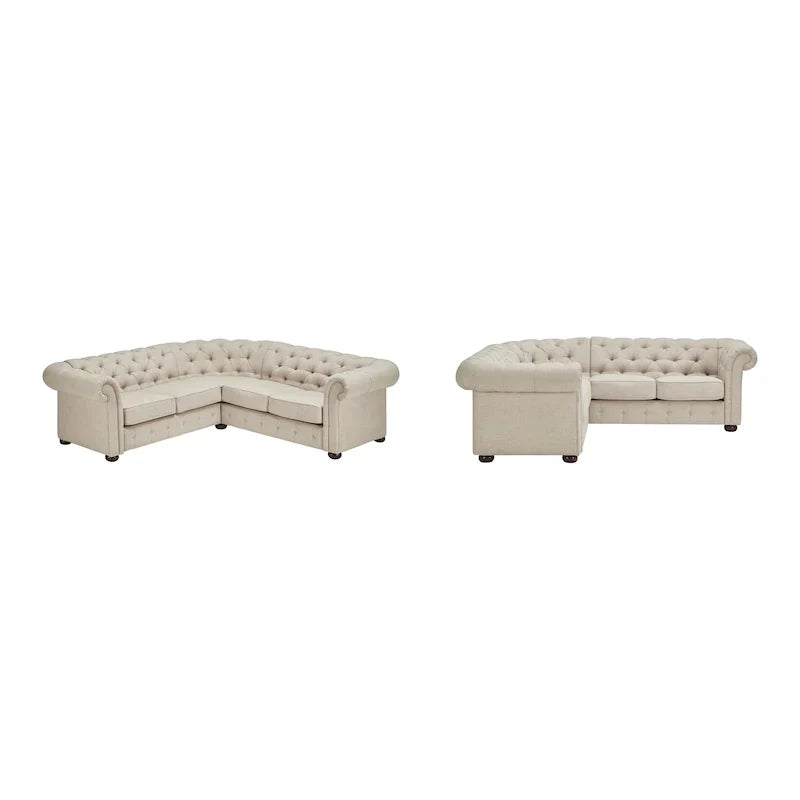 Gdansk 5-Person L-Shaped Chesterfield Sectional Sofa