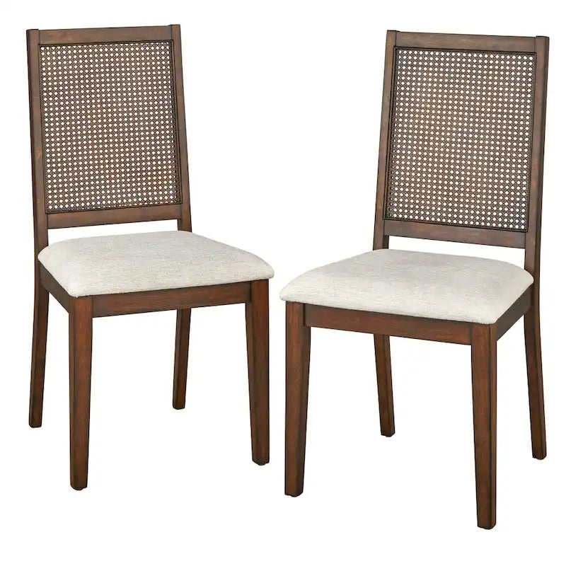 Set of 2 Westbury Solid Wood Cane Dining Chairs by Simple Living