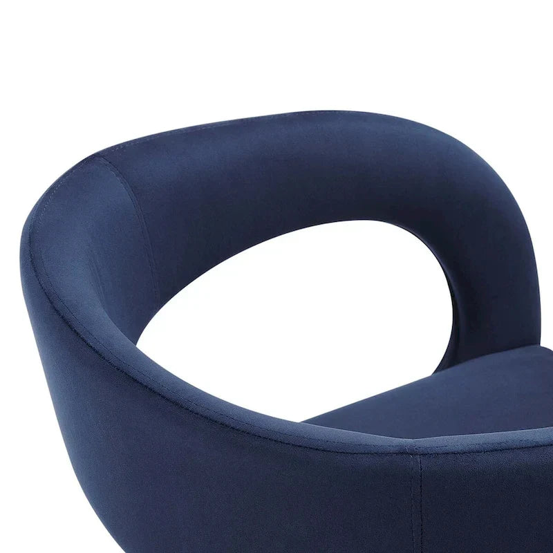Set of 2 Modern Velvet Dining Chairs Curved Back Upholstered Accent Chairs