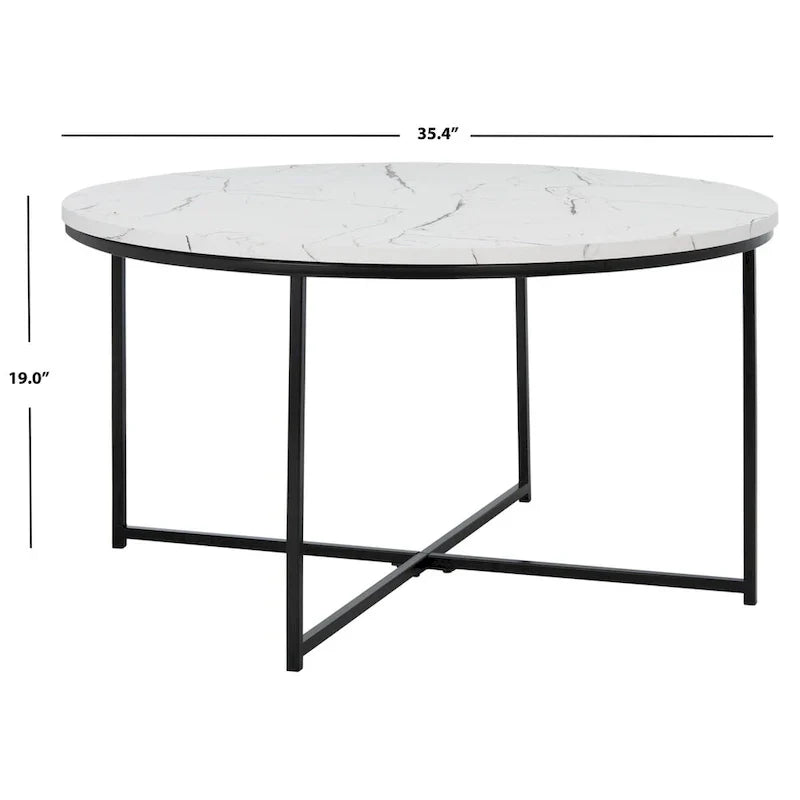 SAFAVIEH Alverda Marble Coffee Table - Dimensions: 35" W x 35" D x 19" H