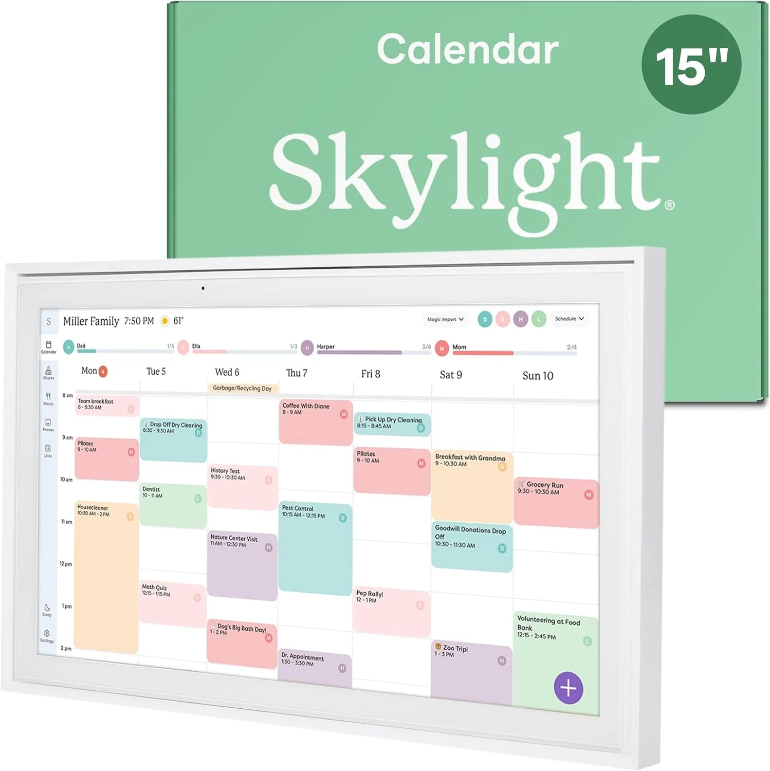Skylight 15" Digital Calendar & Chore Chart, Wall Mount
