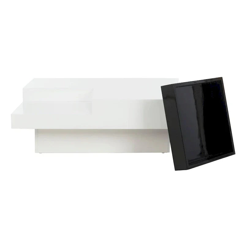SAFAVIEH Phylis White and Black Coffee Table - Dimensions: 35.4" x 35.4" x 11.8"