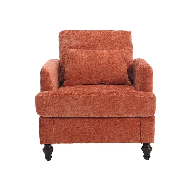 HOMEFUN Chenille Upholstered Loveseat and Armchair Set with Wooden Frame for Living Room