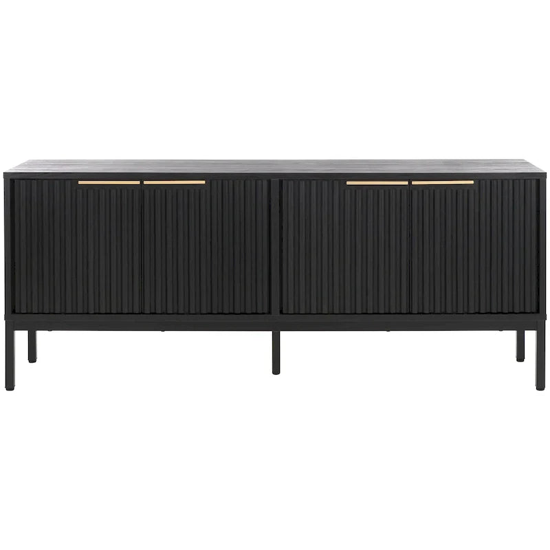 SAFAVIEH Deandra 4-Door Media Stand for Entertainment - Accommodates Up to 65-Inch Flat Screen TV - Dimensions: 60.8" W x 17.7" D x 24.6" H
