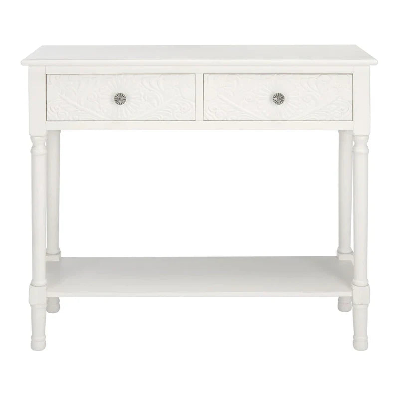 SAFAVIEH Leonia Console Table with 2 Drawers - Dimensions: 35.5" W x 13" L x 29.5" H