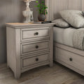 iNSPIRE Q Classic Ediline 3-Drawer Wooden Nightstand with Charging Station