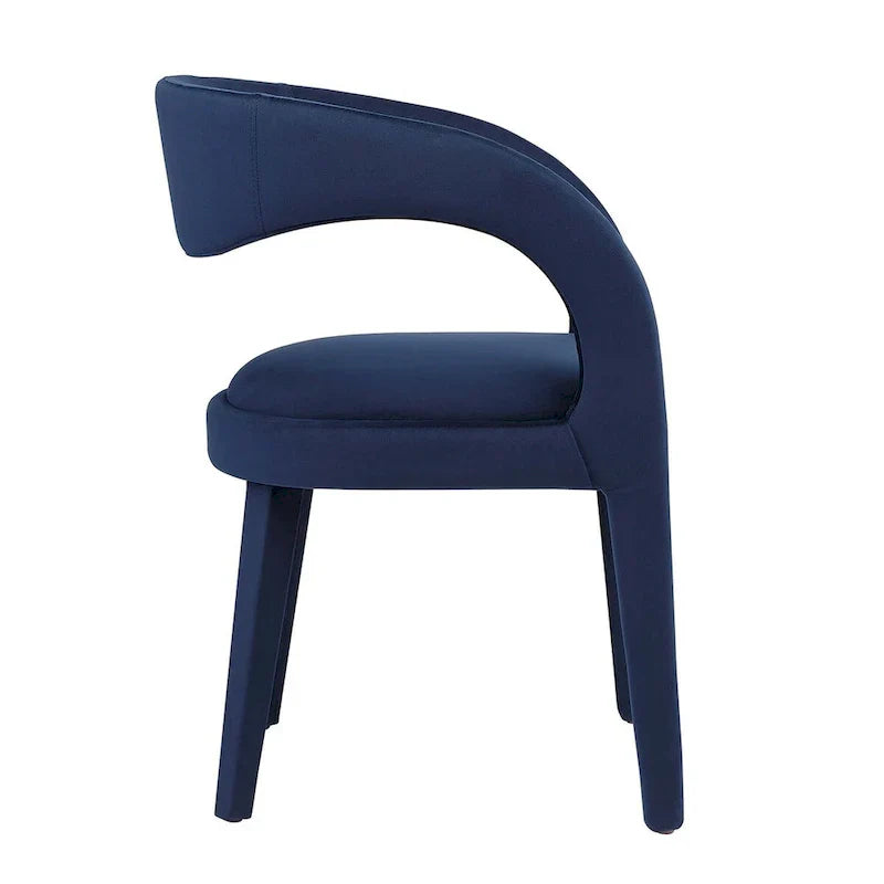 Set of 2 Modern Velvet Dining Chairs Curved Back Upholstered Accent Chairs