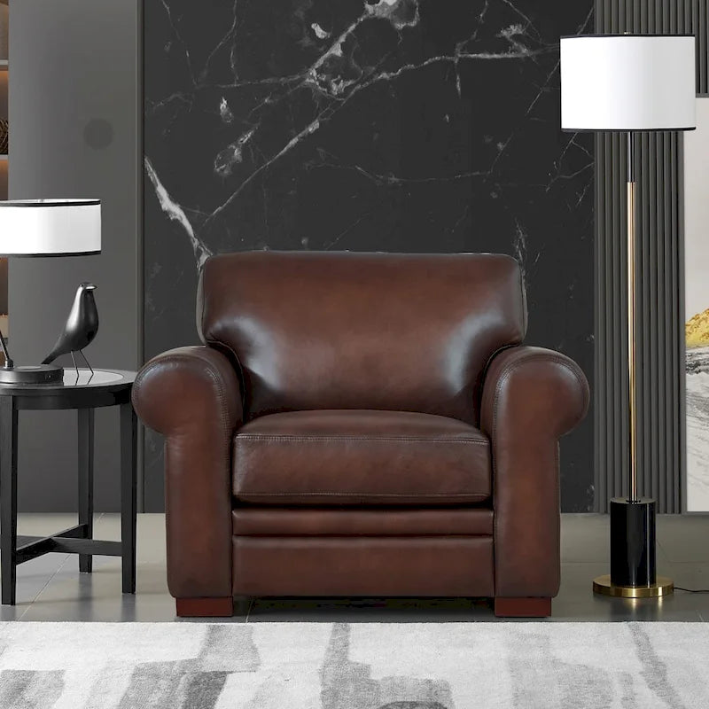 Hydeline Brookfield Premium Top Grain Leather Sofa and Chair Set