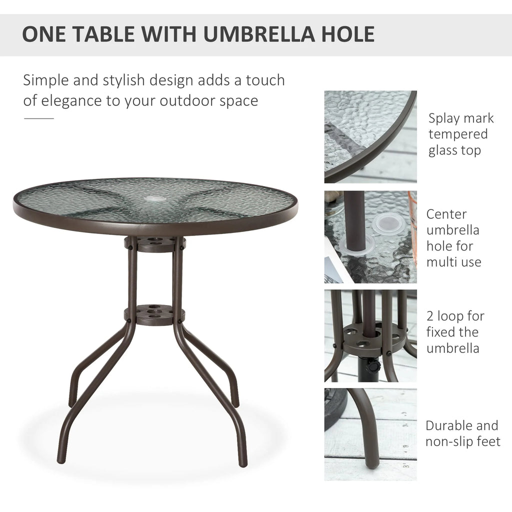Outsunny 6 Piece Patio Dining Set for 4 with Umbrella