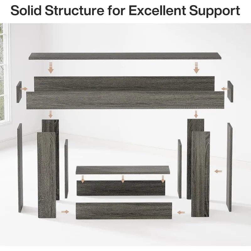 Rustic 2-Tier Entryway Table for Living Room, Hallway, and Foyer