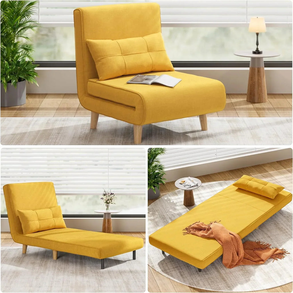3-in-1 sleeper chair bed convertible chair bed futon sofa with adjustable backrest