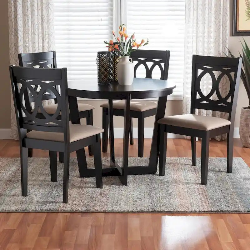 Kara Contemporary 5-Piece Wooden Dining Set