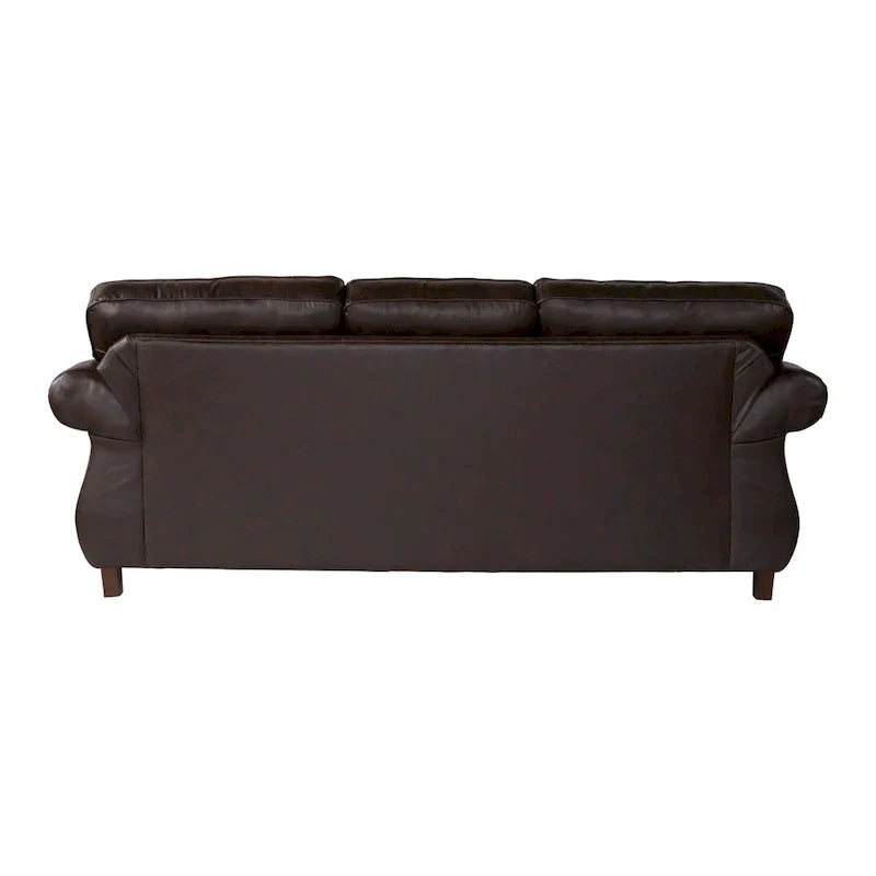 Roundhill Furniture Leinster Espresso Fabric Upholstered Sofa and Loveseat Set with Nailhead Trim