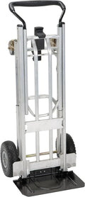 4-in-1 folding hand truck with puncture-proof wheels