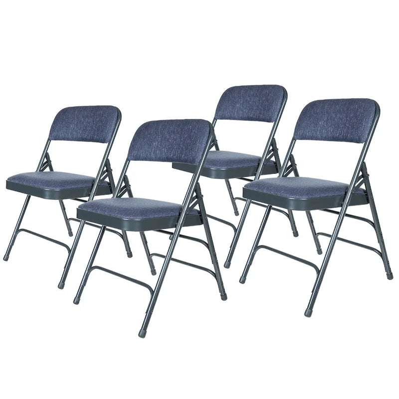 Hampden Furnishings Bernadine Collection Set of 4 Fabric Triple Brace Folding Chairs