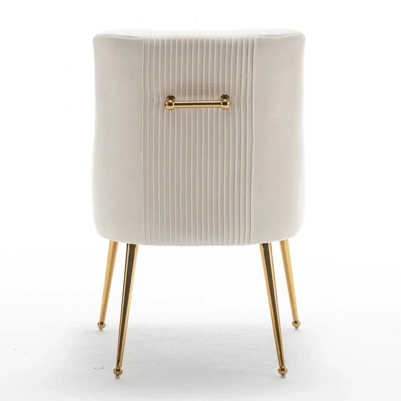 SEYNAR Set of 4 Modern Glam Boucle Velvet Dining or Vanity Chairs with Rear Handle