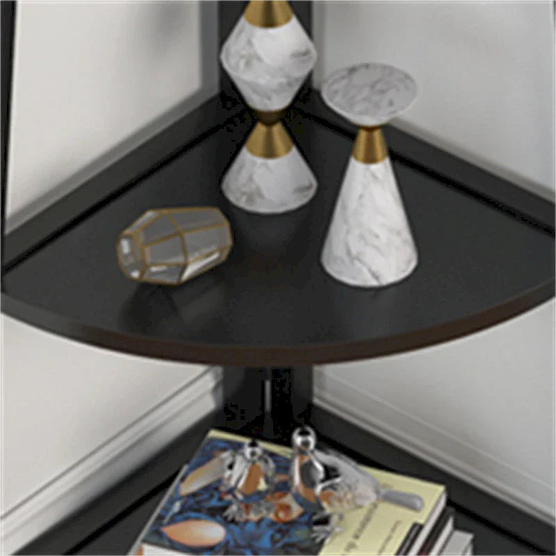 Rustic Brown 5-Tier Corner Shelf Storage Tower for Bathroom