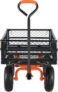 Garden Dump Cart, Heavy Duty Garden Wagon Yard Dump Wagon with Removable Sides, Convert to Flatbed, Utility Liner, 10in All Terrain Wheels