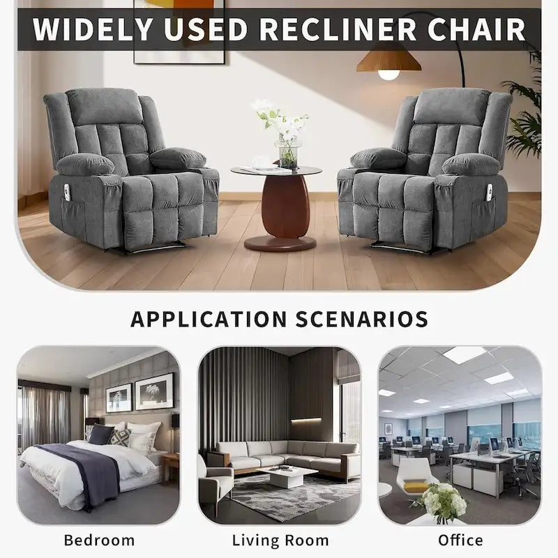 Heat and Massage Recliner Chair with Remote Control
