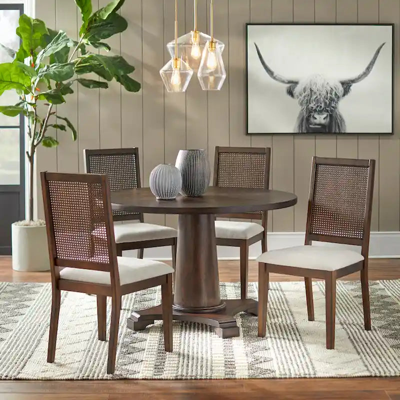Set of 2 Westbury Solid Wood Cane Dining Chairs by Simple Living