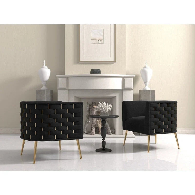 Set of 2 SEYNAR Mid-Century Modern Velvet Round Accent Chairs for Living Room