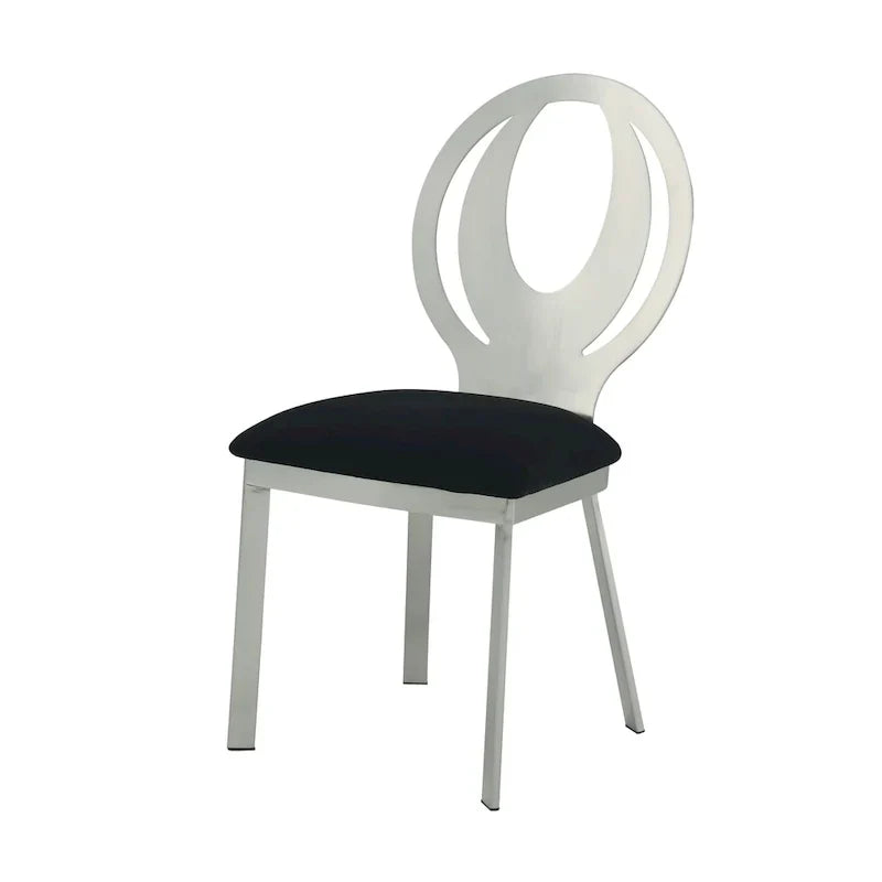 Heer Contemporary Black Steel U-Shaped Pedestal 7-Piece Dining Set by Furniture of America