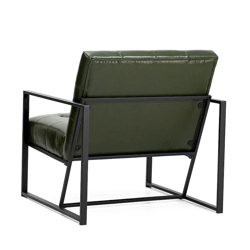 Glitzhome Set of 2 Mid-Century Tufted Accent Chairs in 29.25W PU Leather
