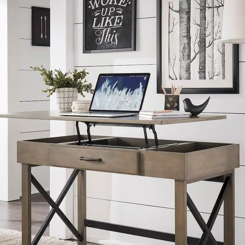 iNSPIRE Q Modern Murali Lift-Top Desk with Integrated Charging Station